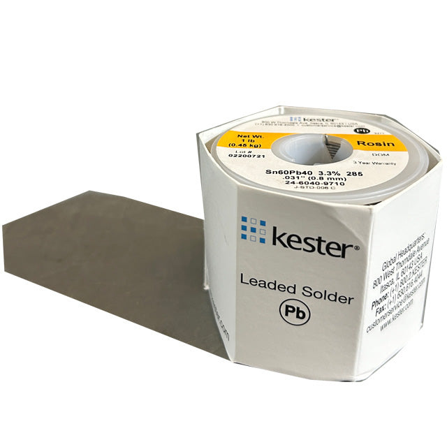 Kester 24-6040-9710 Sn60Pb40 Rosin  Solder Wire, front of spool