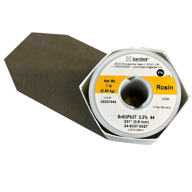 Kester 24-6337-0027 Sn63Pb37 Rosin  Solder Wire, top of spool