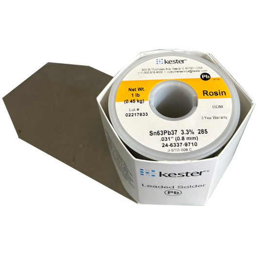 Kester 24-6337-9710 Sn63Pb37 Rosin Solder Wire, top of spool