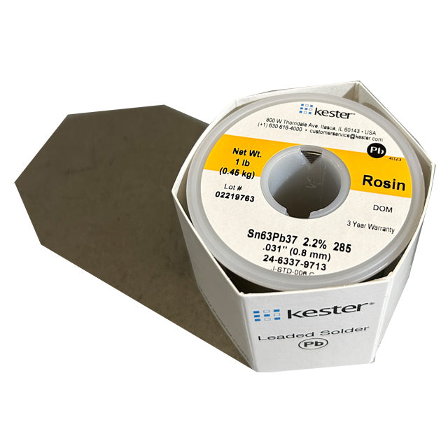 Kester 24-6337-9713 Sn63Pb37 Rosin Solder Wire, top of spool