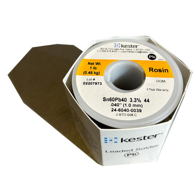 Kester 24-6040-0039 Sn60Pb40 Rosin  Solder Wire, top of spool
