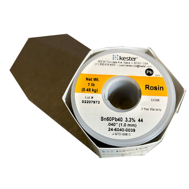 Kester 24-6040-0039 Sn60Pb40 Rosin  Solder Wire, top of spool