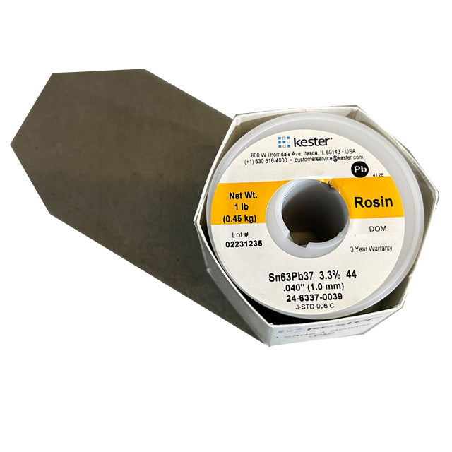 Kester 24-6337-0039 Sn63Pb37 Rosin  Solder Wire, top of spool