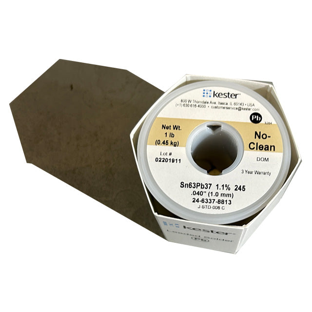 Kester 24-6337-8813 Sn63Pb37 No-Clean Solder Wire, top of spool