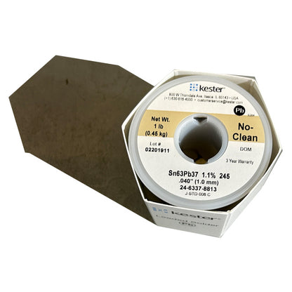 Kester 24-6337-8813 Sn63Pb37 No-Clean Solder Wire, top of spool