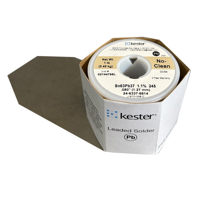 Kester 24-6337-8814 Sn63Pb37 No-Clean Solder Wire, top of spool