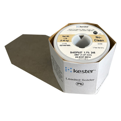 Kester 24-6337-8814 Sn63Pb37 No-Clean Solder Wire, top of spool