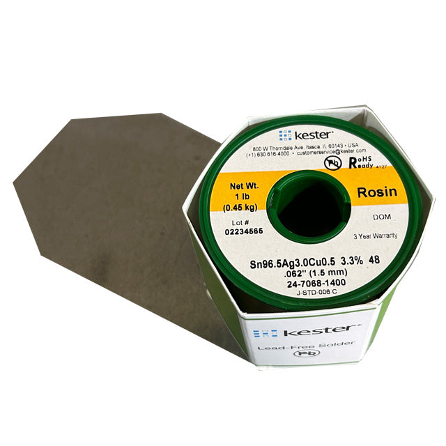 Kester Lead Free Solder 24-7068-1400, top of spool