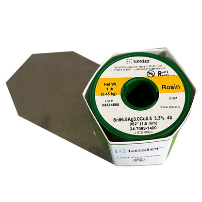 Kester Lead Free Solder 24-7068-1400, top of spool