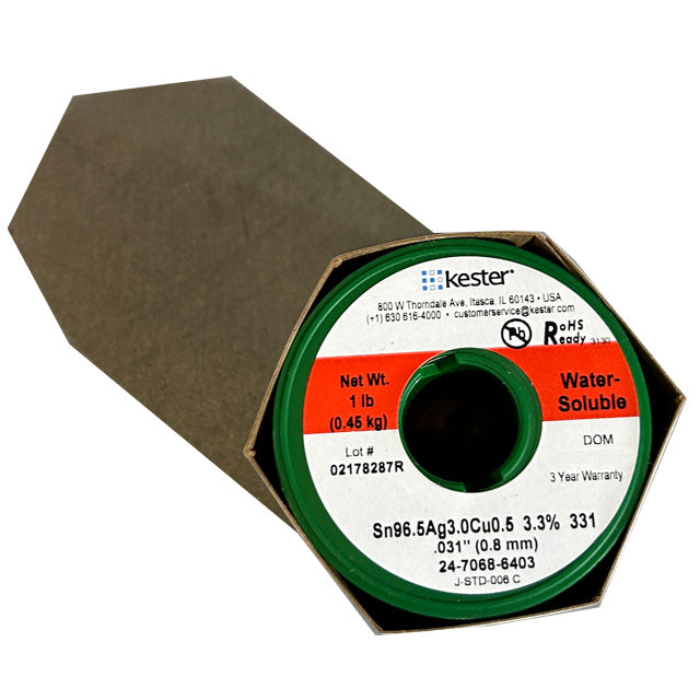 Kester 24-7068-6403 SAC Water Soluble Solder Wire, top of spool
