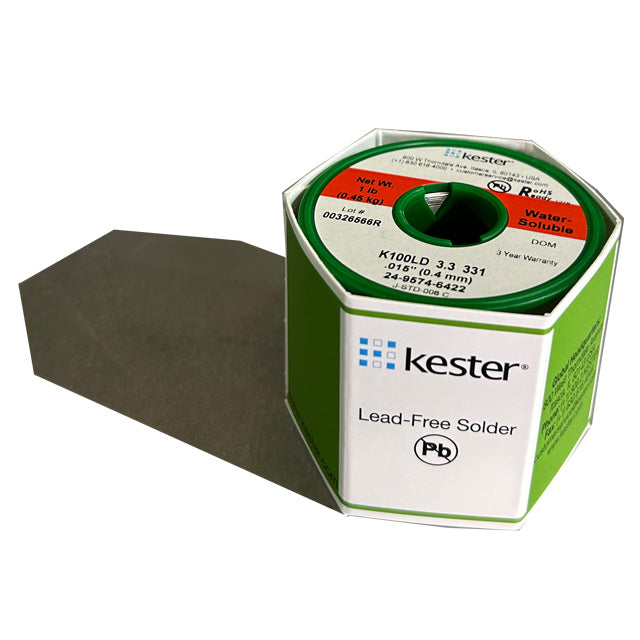 Kester K100LD (99.3% Tin .7% Cu) 24-9574-6422 Lead Free Solder Wire, front of spool
