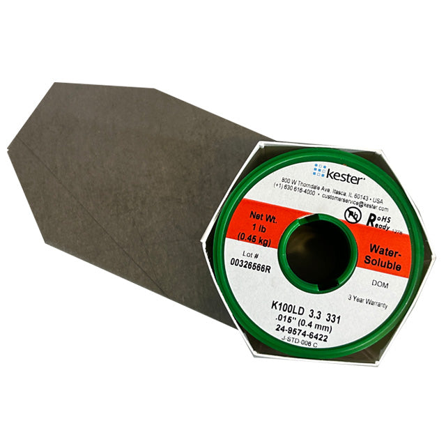 Kester K100LD (99.3% Tin .7% Cu) 24-9574-6422 Lead Free Solder Wire, top of spool
