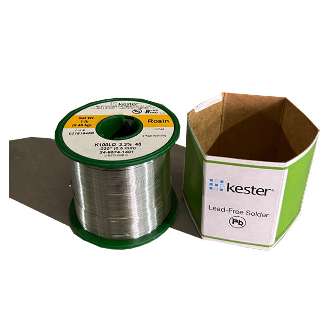 Kester K100LD (99.3% Tin .7% Cu) 24-9574-1401 Lead Free Solder Wire, top of spool out of package