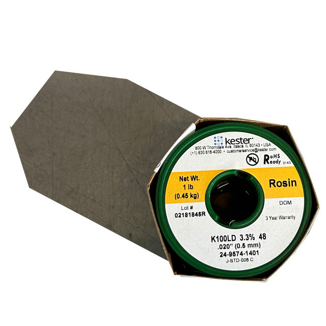 Kester K100LD (99.3% Tin .7% Cu) 24-9574-1401 Lead Free Solder Wire, top of spool out