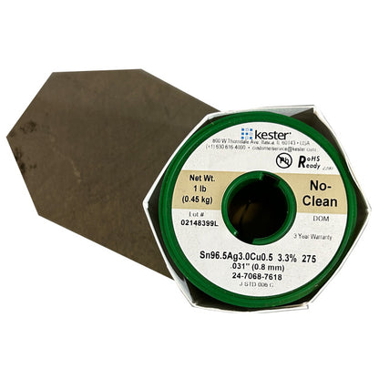 Kester 24-7068-7618 SAC Sn96.5Ag3Cu0.5 No Clean Solder Wire, Top of spool