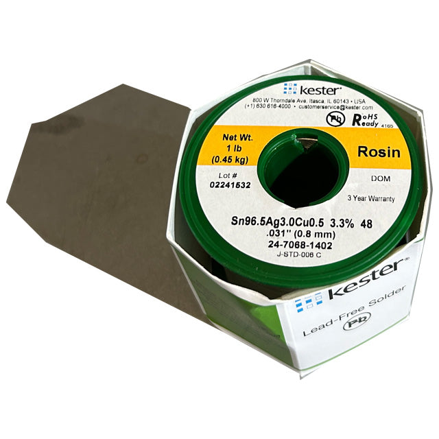 Kester 24-7068-1402 SAC Rosin Solder Wire, top of spool