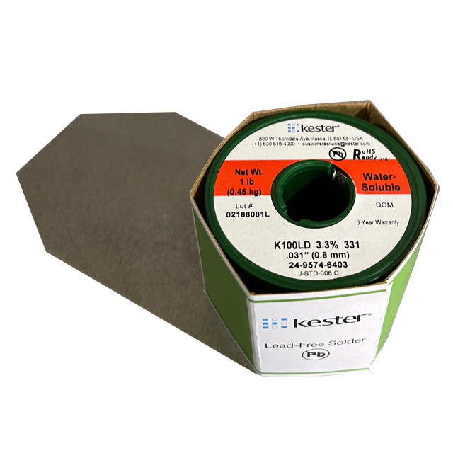 Kester K100LD (99.3% Tin .7% Cu) 24-9574-6403 Lead Free Solder Wire, top of spool
