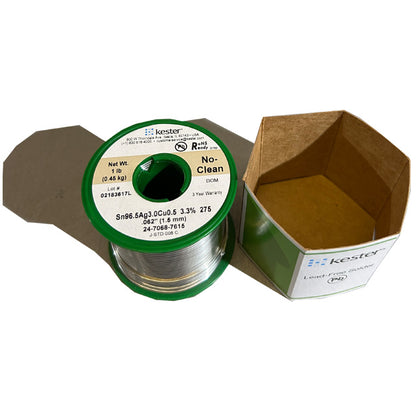 Kester 24-7068-7615 SAC Sn96.5Ag3Cu0.5 No Clean Solder Wire, Top of spool out of package