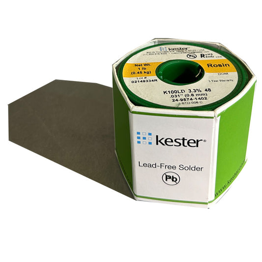 Kester K100LD (99.3% Tin .7% Cu) 24-9574-1402 Lead Free Solder Wire, top of spool