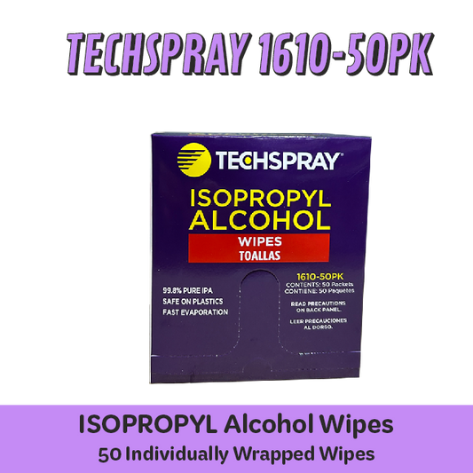 Isopropyl Alcohol 99% TechSpray 1610-50PK Pure Cleaning Wipes