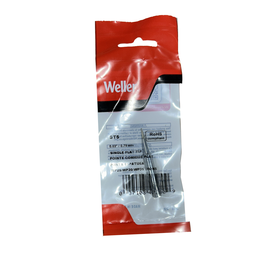 Weller ST5 Single Flat Soldering Tip, .031 Inch