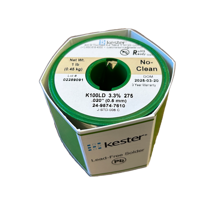 Wire Solder Kester .020 Diameter 24-9574-7610 top and front of spool