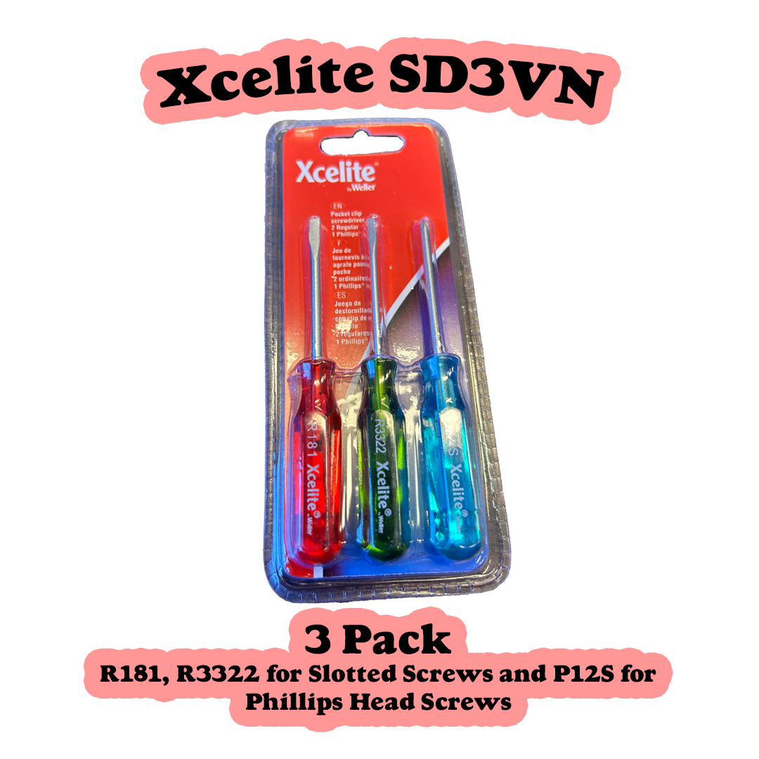 Weller Xcelite SD3VN Pocket Clip Screwdrivers