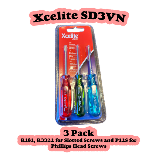 Weller Xcelite SD3VN Pocket Clip Screwdrivers