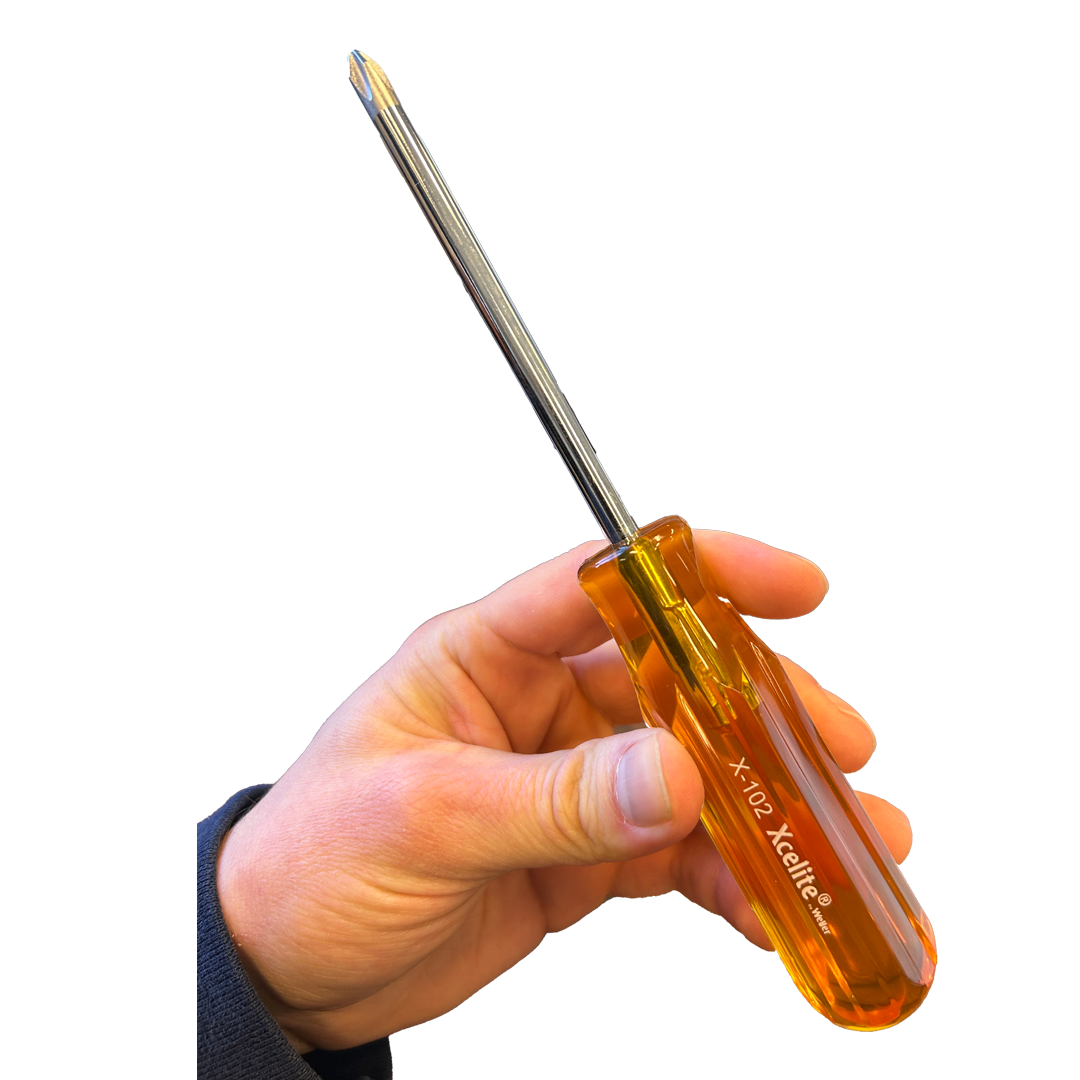 Xcelite X102 Phillips Round Blade Screwdriver, #2 Head, 4" Blade Length