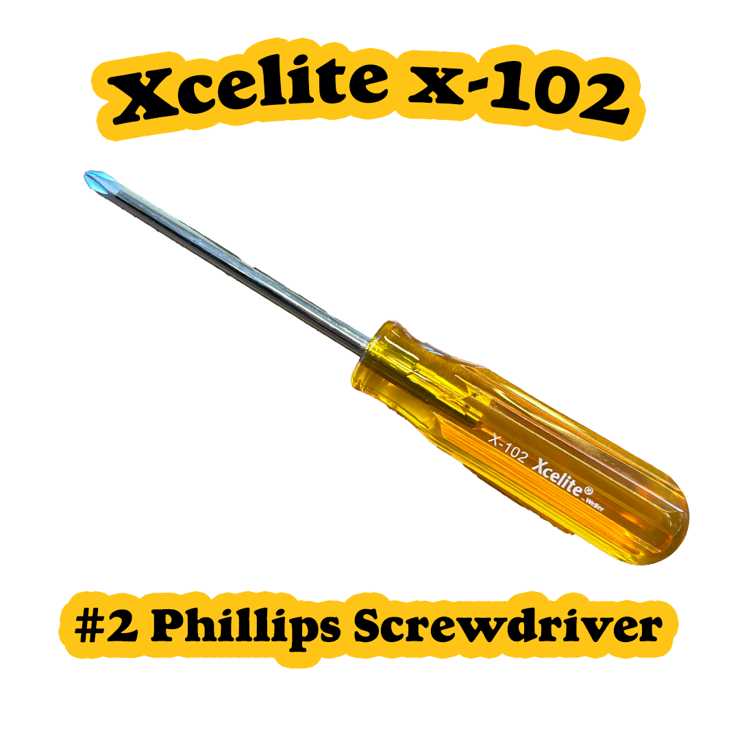 Xcelite X102 Phillips Round Blade Screwdriver, #2 Head, 4" Blade Length