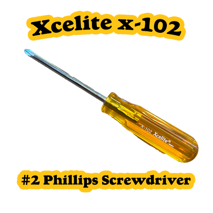 Xcelite X102 Phillips Round Blade Screwdriver, #2 Head, 4" Blade Length