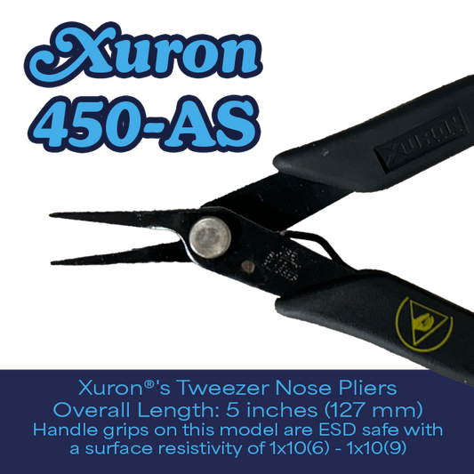 Xuron 450AS Tweezer Nose™­ Pliers with ESD Safe Hand Grips