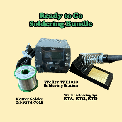 Weller WE1010 Soldering Kit – Kester Lead Free K100 .031" No Clean Solder Roll, ETA ETO ETD Replacement Tips