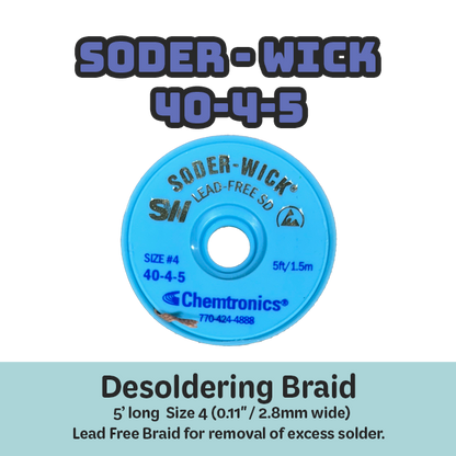 Soder Wick 40-4-5 Lead Free Desoldering Wick Size 4