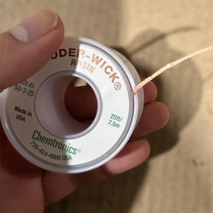 Desoldering Braid Soder-Wick 50-3-25 Rosin Flux Size #3 Green