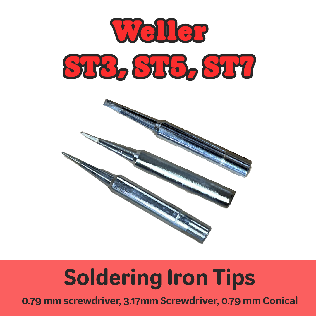 Weller ST3, ST5, and ST7 Soldering Tip Set, 3 Tips